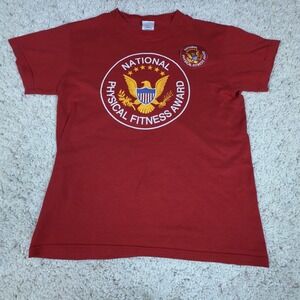 RARE with Patch‎ Vintage 1980's Physical Fitness Award T-shirt Mens Size Small